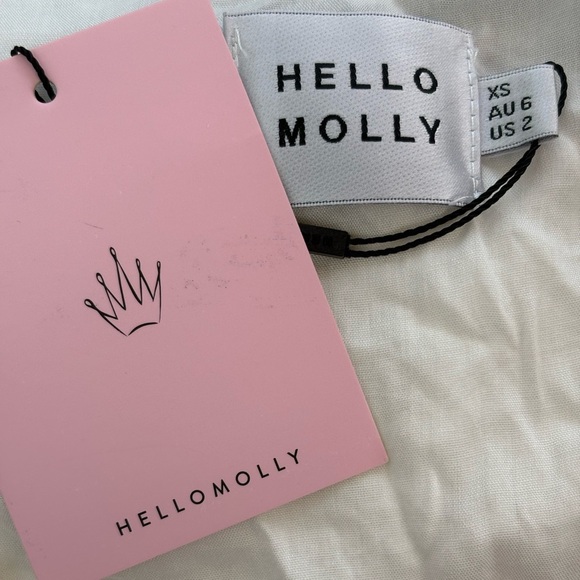 Hello Molly Twin Sister White Sheer Polka Dot Layered Fabric Mini Dress Size 2 - Picture 8 of 10